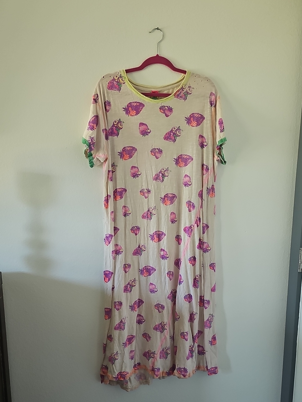 ●●MAGNOLIA PEARL "STRAWBERRY" MAXI TEE DRESS NWT OSFM●●